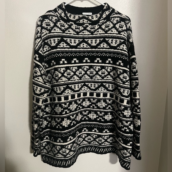 J. Jill Sweaters - J. JILL Classic Ultra Soft & Cozy Jacquard Pullover Mock Neck Sweater Wms Sz L